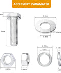 Side view of a 1-inch bore mounting bolt with nut and washer, part of a 2-pack pillow block bearing installation kit