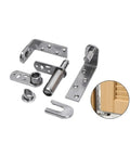 Pivot Door Hinges for Wooden Doors with 360 Degree Rotation Full Circle Swing Hardware Set Includes All Mounting Parts and Stabilizing Shaft