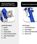 Pro Grade Hvlp Air Paint Sprayer With Sharp 0.8 Mm Nozzle And Spacious 125 Cc Gravity Feed Cup ergonomic handle view