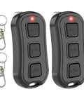 2 Pack 3 Button Universal Garage Door Opener Remote With Learn Button Colors Purple Yellow Red Orange Green Works With LiftMaster Chamberlain Craftsman Sears Raynor AccessMaster Visor Clip Or Mini Keychain