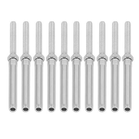 10 Pcs Stainless Steel Thread Swage Lag Screws Kit For Cable Handrail Hardware No Jam Design With High Strength Heavy Duty