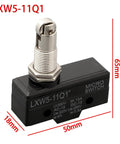 Built Tough Industrial Limit Switch LXW5 Series Push Plunger Actuated Momentary SPDT 10A AC 380V And DC 220V Metal Housing For Machine Control Panel Mounting, 65mm black metal switch