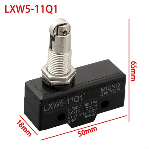 Built Tough Industrial Limit Switch LXW5 Series Push Plunger Actuated Momentary SPDT 10A AC 380V And DC 220V Metal Housing For Machine Control Panel Mounting, 65mm black metal switch