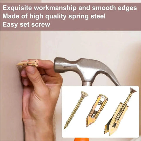 400 Pieces Drywall Anchors Kit For Sheetrock Gypsum Board And Hollow Walls No Drill Needed Easy Install For Wall Mounts Cabinets Shelves Brackets And Picture Hanging In Home DIY Projects, spring steel