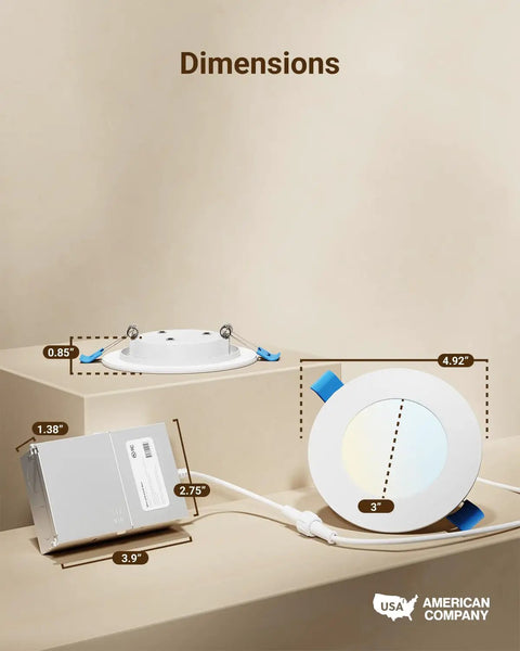 24 Pack 4 Inch LED Recessed Downlights With Junction Box Slim Canless Ceiling Lights dimensions image