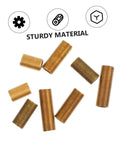 Brass Lamp Rod Nipple Threaded Couplings Kit for Light Fixtures shown with hollow rods for DIY lighting projects