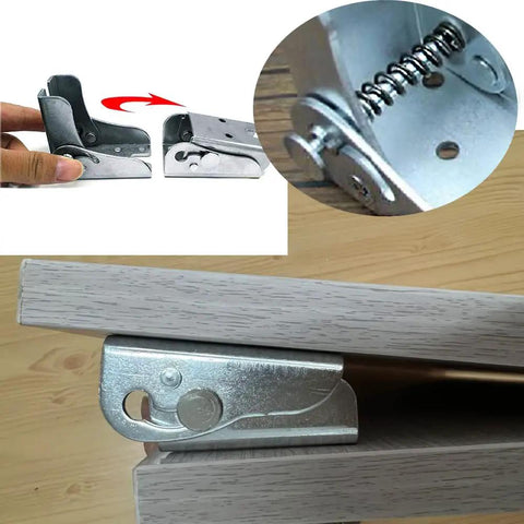 Heavy Duty Self Locking Folding Table Leg Hinges And Cold Rolled Steel Angle Braces For Sofa Beds Locks showing detail and functionality.