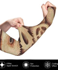 Chill Mode Arm Sleeves With Thumb Holes Upf 50 Sun Shield Light Compression Guards For Running Golf And Hiking Sweat Wicking Mesh in use, showcasing 4-way stretch.