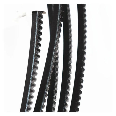 Drop In Tough Polyurethane Wedge Drive Belts For Shop Machinery Cnc Lathe Grinder Motor And Three D Printer High Module Smooth Running Transmission Kit, black polyurethane belts stacked.