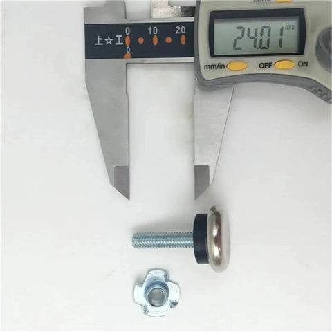 Leveling Feet For Furniture Set Of 12 Adjustable Table Leg Glide Pads With T Nut For Rugged No Wobble Tables Chairs Cabinets And More Easy Height Adjustment For Uneven Floors And Floor Scratch Prevention, 24.01 mm measurement