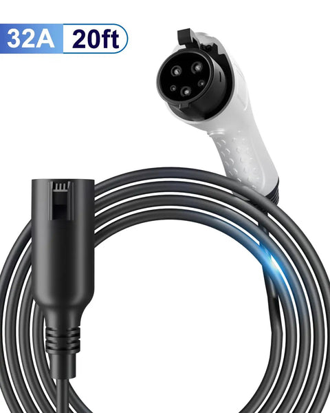 Heavy Duty J1772 Extension Cable 21 Feet Long EV Charger Cord with 32A plug for SAE J1772 Electric Cars and Hybrids.