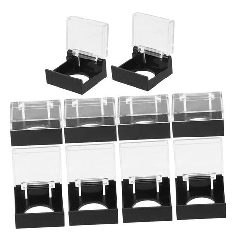 Ten Pack Button Covers For Push Switches Emergency Stop Guards Protective Plastic Covers For Industrial Machinery 16mm Button Holes Easy Install Durable Safety Shield Keeps Your Gear Protected displayed in a row.