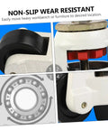 Heavy Duty Swivel Casters For Furniture And Workbenches with nylon wheels and aluminum design, showing installation detail and rotating mechanism.