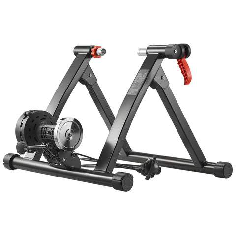 Foldable Magnetic Bike Trainer With Six Level Resistance Fits 26 To 29 Inch And 700C Road Wheels Indoor Cycling Stand