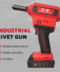 Brushless Cordless Rivet Gun Kit 1 Eighth Inch To 1 Quarter Inch Heavy Duty Pro Grade With Dual Lithium Batteries Charger