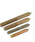 50 Pcs M6 Hanger Bolt Wood To Metal Dowels Double Ended Furniture Fixing Self Tapping Screws M6x60 shown in varied sizes