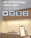 Under Cabinet LED Lighting Kit With 5 Color Temperatures Mesh App DIY Control 14W 920 Lumens ETL Listed over kitchen counter