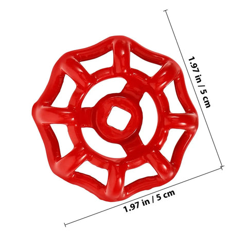 Red metal handwheel from Red Metal Valve Handwheel Replacement Set 5 Pcs For Gate Valves And Faucet Handles 6x6 cm.