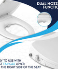 Dual Nozzle Manual Bidet Toilet Seat For Elongated Toilets With Soft Close Lid and Cover Clean Wash For Rear and Feminine Cleaning