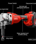 Cordless Beast Metal Nibbler 16 Gauge Cutter With 1900 RPM Brushless Motor showing alloy head and 4.0Ah battery pack