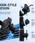 Road Ready Car Phone Mount For Tesla Cybertruck Model 3 Model S showing hook-style design for secure air vent attachment.