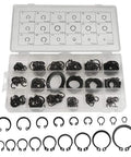 225Pcs 18 Sizes Alloy Steel Circlip Snap Ring External Retaining Clamps Ring Washer Assortment Kit 6 To 32mm Black Built Tough