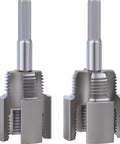 Super Duper Handy Dual Size Pvc Pipe Threading Kit! Features 1/2 and 3/4 inch heads for efficient pipe threading.