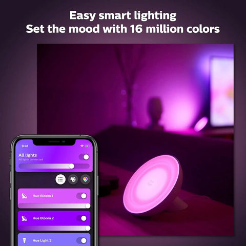 Smart Color Changing Table Lamp For Indirect Living Room Lighting Color Ambiance LED Control Via App And Voice With Alexa Google Assistant And HomeKit White Finish 1 Pack