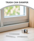 Smooth As Butter Soft Close Dampers For Trash Cans And Cabinet Doors 6 Pack hydraulic buffer bumpers on a wooden surface.