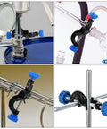 Three Pack Black Aluminum Cross Clamps With Dual Screw Boss Head Adjustable Lab Stand Holder Rock Solid Grip Built Tough And Zero Hassle For Quick Setup Anywhere In Your Lab Or Workshop Space