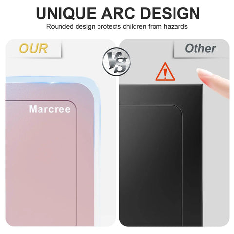 Rounded corners of Pink Home Safe Box For Kids And Money versus sharp edges design comparison image
