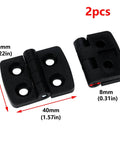 2 Pack Plastic 180 Degree Door Hinges 40mm X 31mm Black With 4 Countersunk Holes Pre Drilled Built Tough Durable Corrosion Resistant Single Action Hinge