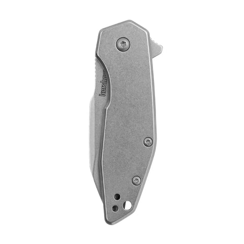 Rock Solid Midsize Folding Pocket Knife Featuring Reverse Tanto Blade And Stonewashed Finish With Tough 8Cr13MoV Steel Build, closed view.