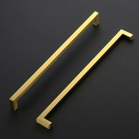 Brushed Brass Cabinet Pulls Gold Tone, 13 Inch Long With 0.5 Inch Wide, And 1.4 Inch Height, 12.625 Inch Center To Center Screw Holes, 10 Pack