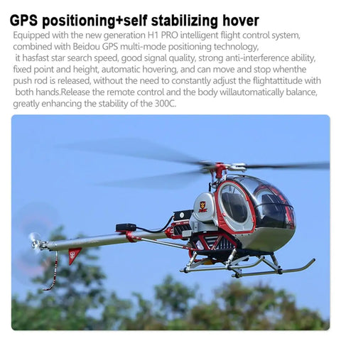 Ultra Realistic All Metal RC Helicopter With GPS And 2.4G Control 3 Blade 12CH Flybarless System H1 PRO in flight