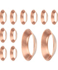 Copper Flare Gasket Set For Three Eighths Inch Tubing, 12 Pack, 45 Degree Copper Flare Fittings For Air Conditioning And Refrigeration
