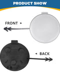 Front Bumper Tow Hook Cover For VW Jetta 2011 2012 2013 2014 Right Passenger Side White Easy DIY Install Towing Eye Cap Trailer Hitch Cover 5C6807241 5C6807241B showing front and back views