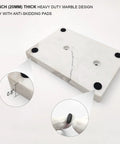 Heavy marble base with anti-skid pads for Free Standing Toilet Paper Holder With Reserve, 20mm thick for no wobble stability.
