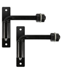 Top Grade Carbon Steel Two Pack Badass Five Inch J Bolt Gate Hinges showcasing a robust design with nuts and black finish.