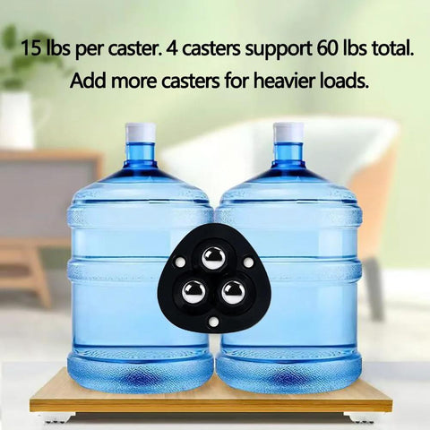 4 Pcs Self Adhesive Mini Casters Wheels For Appliances And Furniture 1.8 Inch 360 Degree Swivel supporting water bottles
