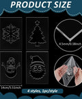 Top Tier Christmas Acrylic Lantern Templates Set Of Four Featuring Santa Claus Pine Tree Snowman And Snowflake Router Cutters size 14cm by 20.3cm.