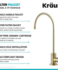 Hella Durable Standalone Kitchen Water Filter Faucet In 100 Percent Lead Free Brass With A Slick Spot Free Antique Champagne Bronze Finish for fresh filtered drinking water, showcasing a sleek design.