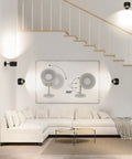 Rechargeable Battery Operated Wall Sconce Set Of 2 With Dimmable LED Lights, Touch And Remote Control, mounted in living room