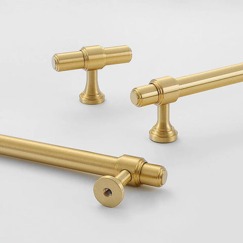 Swanky Gold Finish On Heavy Duty Solid Brass Cabinet Pulls Double Hole Mounting Fits Kitchen Drawers And Wardrobes 260 Millimeter, set of two.