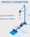 Heavy Duty Auto Body Dent Repair Kit Pro Grade 3 In 1 Sheet Metal Dent Puller dimensions and specs showing tension force of 1320 lbs.