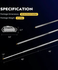 Specifications of Sturdy Heavy Duty Drawer Slides 48 Inch With Lock, 500 Lbs Capacity, showing dimensions and sections.