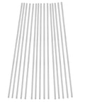 Front view: fifteen 1/8 in aluminum round rods, 12 in long, 6061-T6, smooth bars