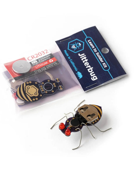 Jitterbug Soldering Kit for Beginners An Interactive DIY Electronics Project With a Battery Powered Vibration Motor Learn to Solder Practice Kit for STEM Education and Hands On Electronics Experiments includes PCB and batteries