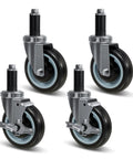 Grit Proof Heavy Duty Expanding Stem Casters Set Of Four For Standard One Inch Tube Legs Quiet Polyurethane Prep Table Wheels