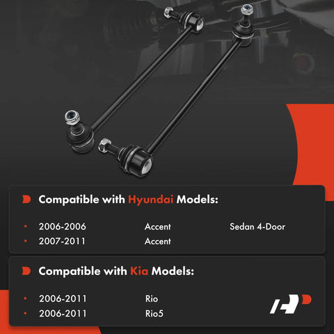 2 Pack Front Sway Bar Links Stabilizer End Links Kit For Hyundai Accent 2006 2011 And Kia Rio Rio5 2006 2011 displayed